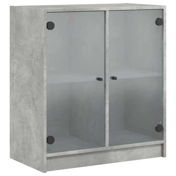 Syfax™ Mobile Con Ante In Vetro Grigio Cemento 68X37X75,5 Cm-image