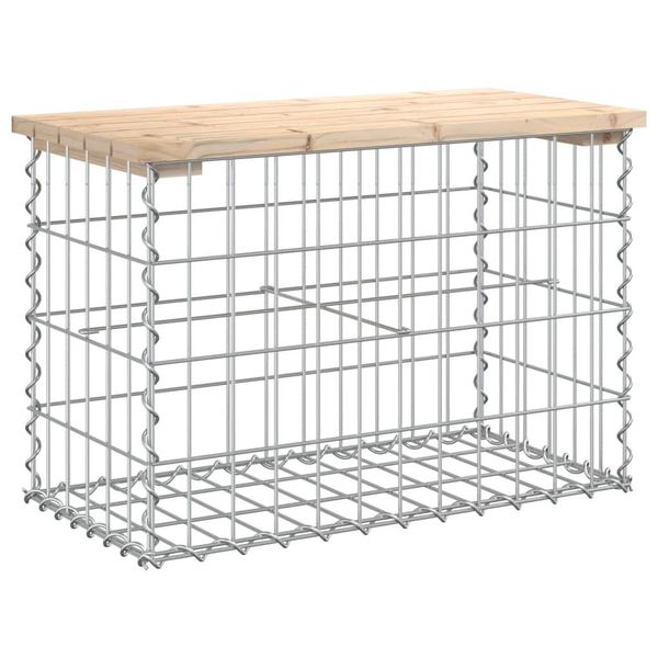 Syfax™ Panca Giardino Design Gabbione 63X31,5X42Cm Legno Massello Pino-image