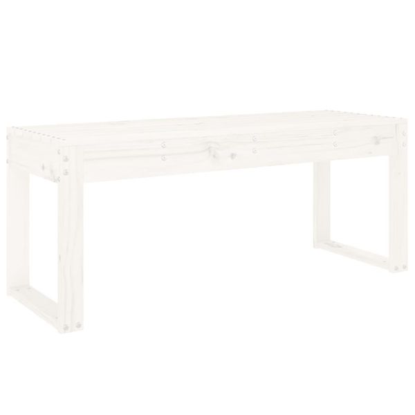 Syfax™ Panca Da Giardino Bianca 110X38X45 Cm Legno Massello Di Pino-image