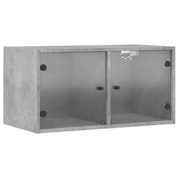 Syfax™ Mobile A Muro Con Ante In Vetro Grigio Cemento 68,5X37X35 Cm-image