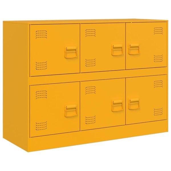 Syfax™ Credenza Giallo Senape 99X39X73 Cm In Acciaio-image