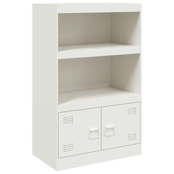 Syfax™ Credenza Bianca 67X39X107 Cm In Acciaio-image