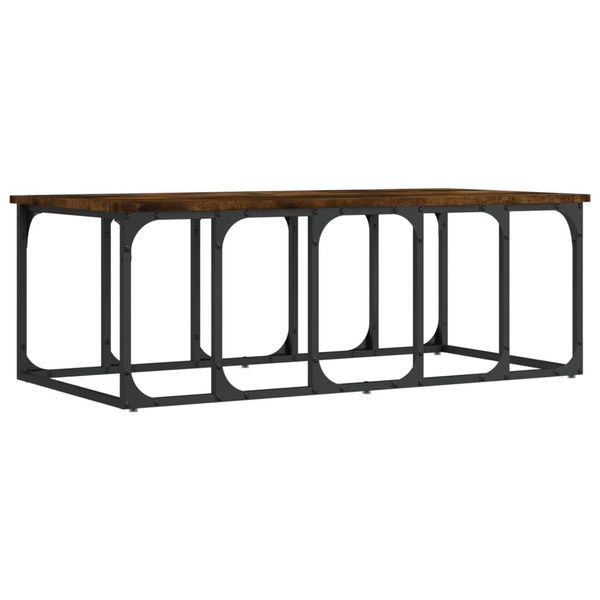 Syfax™ Tavolino Da Salotto Rovere Fumo 100X50X35,5Cm Legno Multistrato-image