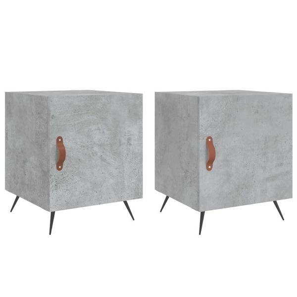 Syfax™ Comodini 2 Pz Grigio Cemento 40X40X50 Cm In Legno Multistrato-image