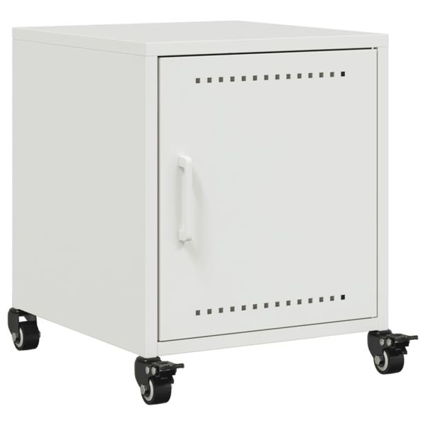 Syfax™ Comodino Bianco 36X39X43,5 Cm In Acciaio-image