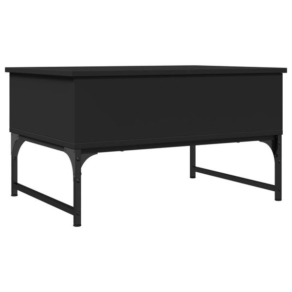 Syfax™ Tavolino Da Salotto Nero 70X50X40 Cm Legno Multistrato Metallo-image