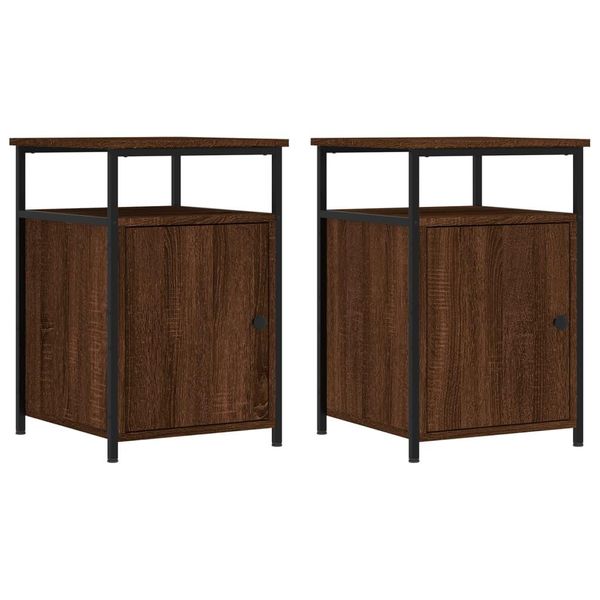 Syfax™ Comodini Rovere Marrone 2 Pz 40X42X60 Cm Legno Multistrato-image