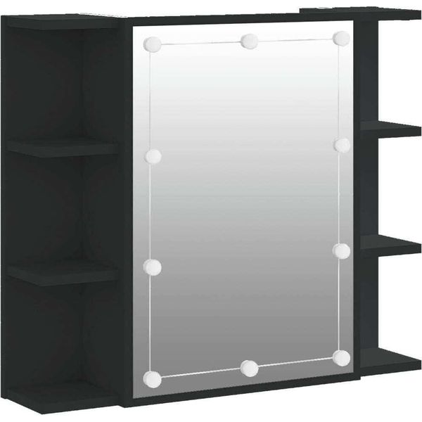 Syfax™ Mobile A Specchio Con Led Nero 70X16,5X60 Cm-image