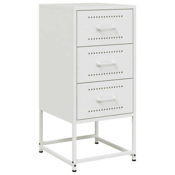 Syfax™ Comodino Bianco 36X39X78 Cm In Acciaio-image