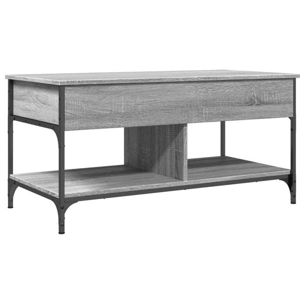 Syfax™ Tavolino Salotto Grigio Sonoma 100X50X50 Cm Multistrato Metallo-image