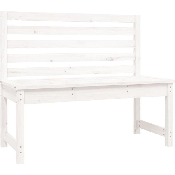 Syfax™ Panca Da Giardino Bianca 109 Cm In Legno Massello Di Pino-image