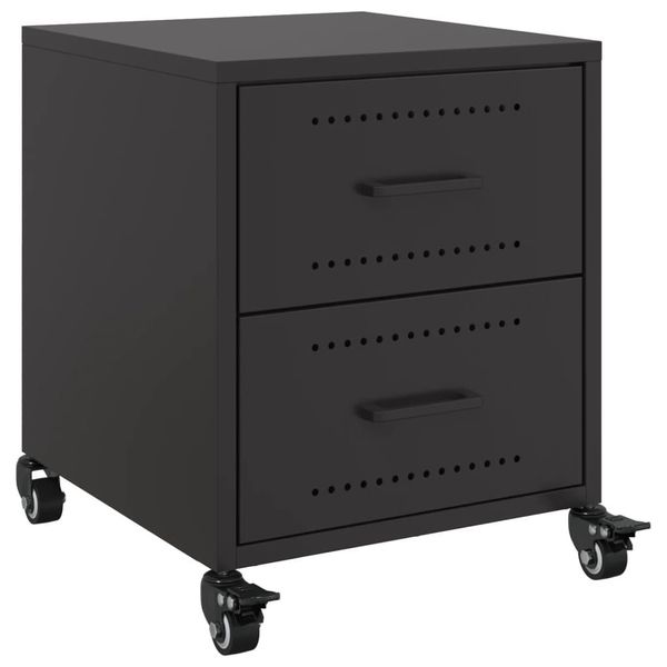 Syfax™ Comodino Nero 36X39X43,5 Cm In Acciaio-image