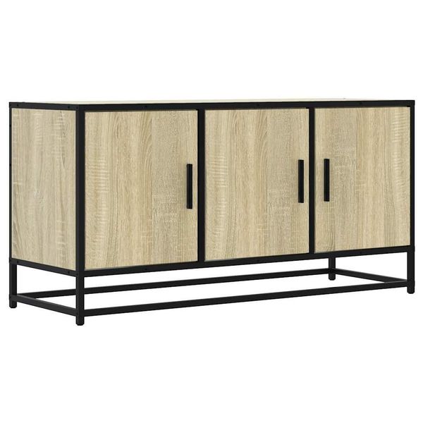Syfax™ Mobile Tv Rovere Sonoma 100X35X50 Cm Legno Multistrato Metallo-image