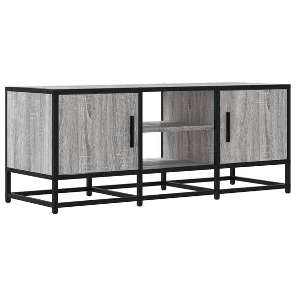 Syfax™ Mobile Tv Grigio Sonoma 100X35X41 Cm Legno Multistrato Metallo-image