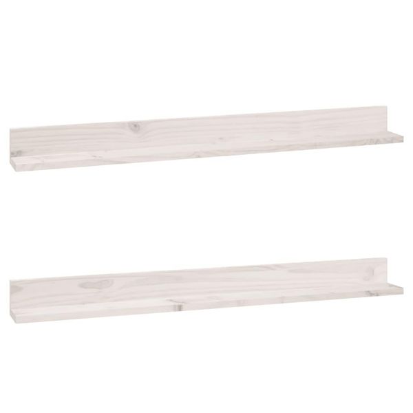 Syfax™ Mensole Da Parete 2 Pz Bianco 110X11X9Cm Legno Massello Di Pino-image