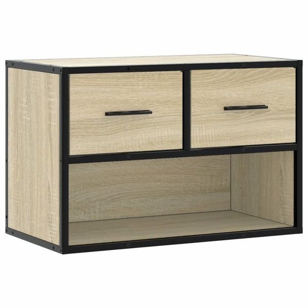Syfax™ Mobile Tv Rovere Sonoma 60X31X39,5Cm Legno Multistrato Metallo-image