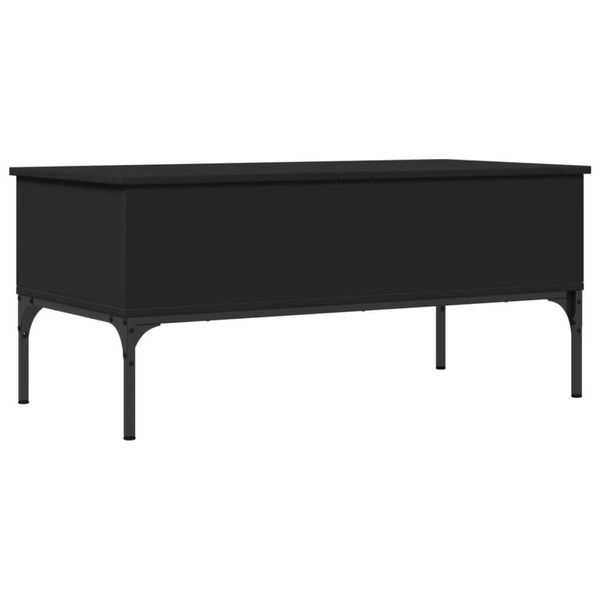 Syfax™ Tavolino Salotto Nero 100X50X45 Cm Legno Multistrato E Metallo-image