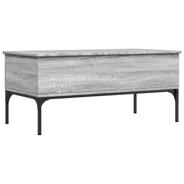 Syfax™ Tavolino Grigio Sonoma 100X50X45 Cm Legno Multistrato E Metallo-image