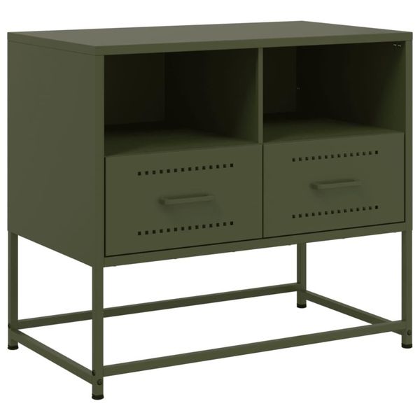 Syfax™ Mobile Tv Verde Oliva 68X39X60,5 Cm In Acciaio-image