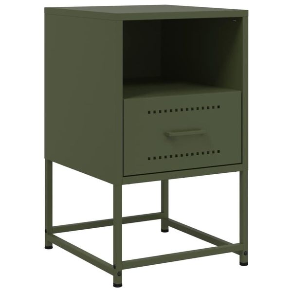 Syfax™ Comodino Verde Oliva 36X39X60,5 Cm In Acciaio-image