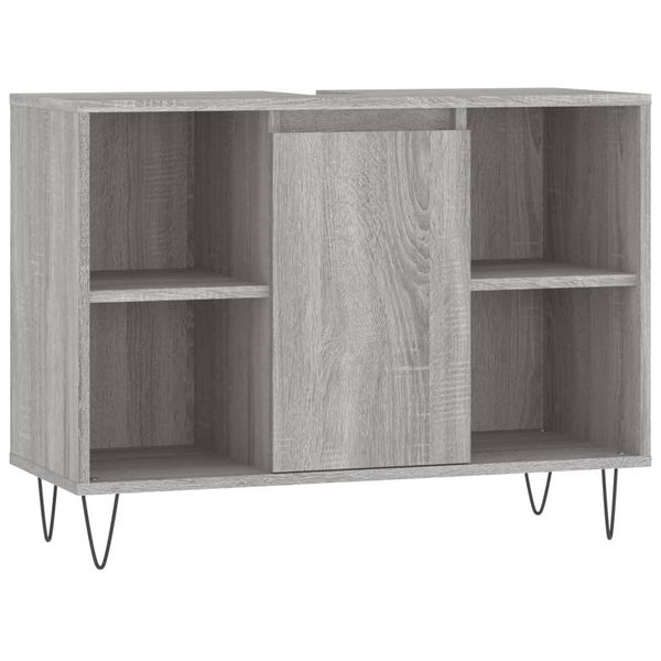 Syfax™ Mobile Da Bagno Grigio Sonoma 80X33X60 Cm In Legno Multistrato-image