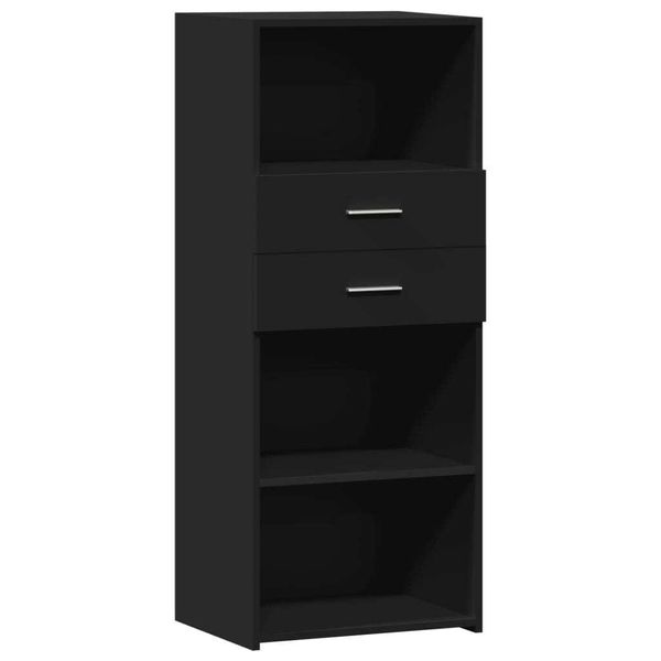 Syfax™ Credenza Nera 50X42,5X124 Cm In Legno Multistrato-image