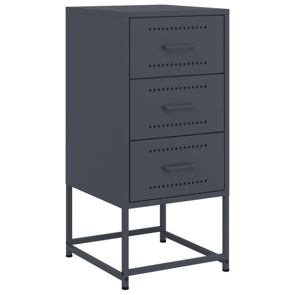 Syfax™ Comodino Antracite 36X39X78 Cm In Acciaio-image