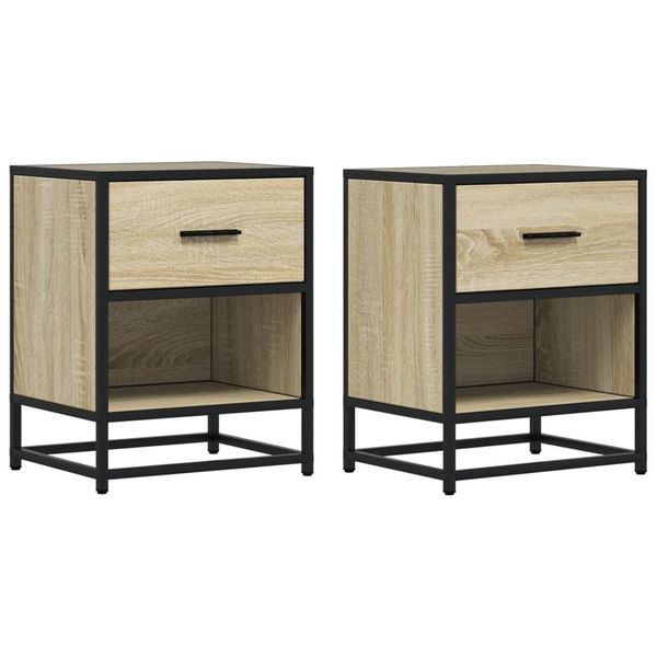 Syfax™ Comodini 2Pz Rovere Sonoma 40X31X50 Cm In Truciolato-image