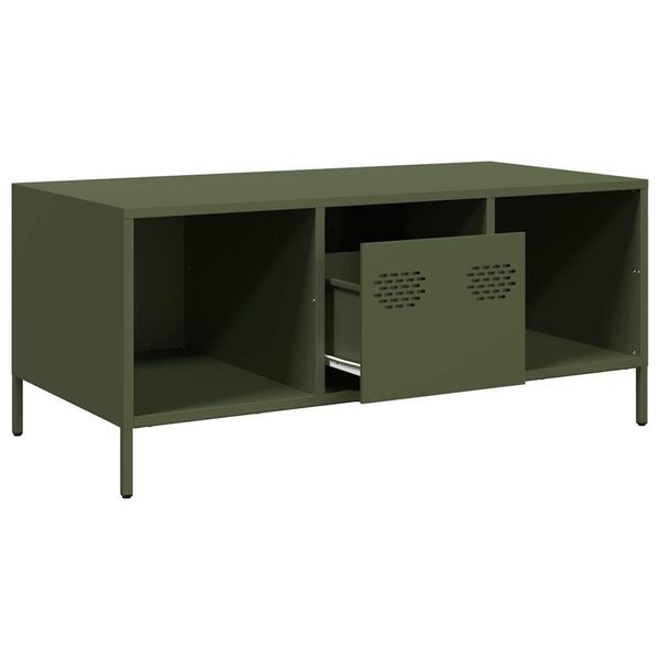 Syfax™ Tavolino Verde Oliva 101,5X50X43,5 Cm Acciaio Laminato A Freddo-image