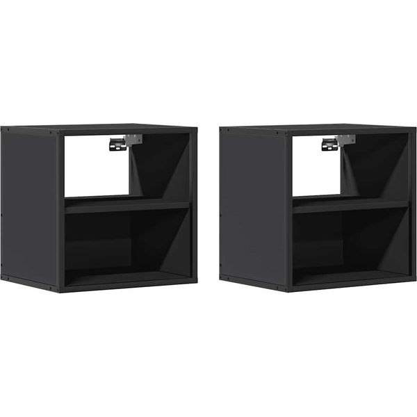 Syfax™ Comodini A Muro 2 Pz Nero 40X31X39,5 Cm-image