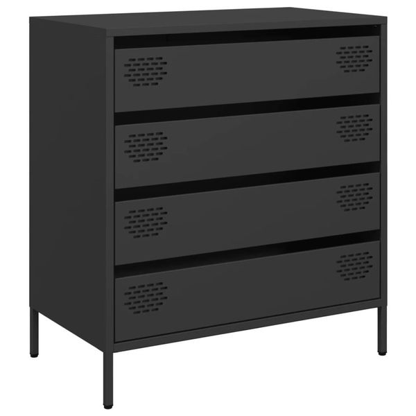 Syfax™ Credenza Nera 68X39X73,5 Cm In Acciaio Laminato A Freddo-image