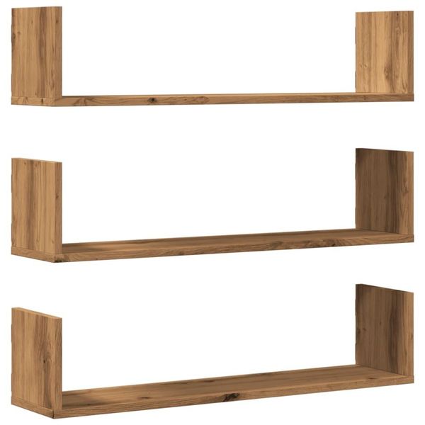 Syfax™ Mensole Parete 3Pz Rovere Artigianale 80X18X18 Cm In Truciolato-image