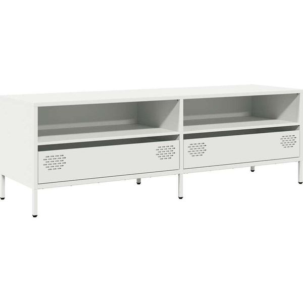 Syfax™ Mobile Tv Bianco 135X39X43,5 Cm In Acciaio Laminato A Freddo-image