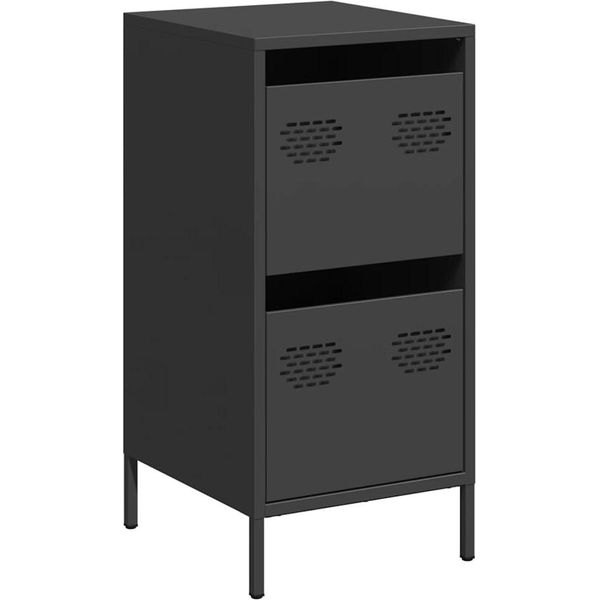 Syfax™ Credenza Nera 35X39X73,5 Cm In Acciaio Laminato A Freddo-image
