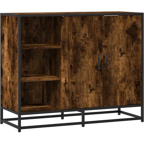 Syfax™ Credenza Rovere Fumo 92X35X76 Cm In Legno Multistrato-image