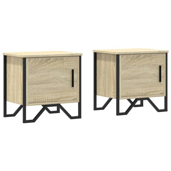 Syfax™ Comodini Rovere Sonoma 2 Pz 40X30X40 Cm In Legno Multistrato-image