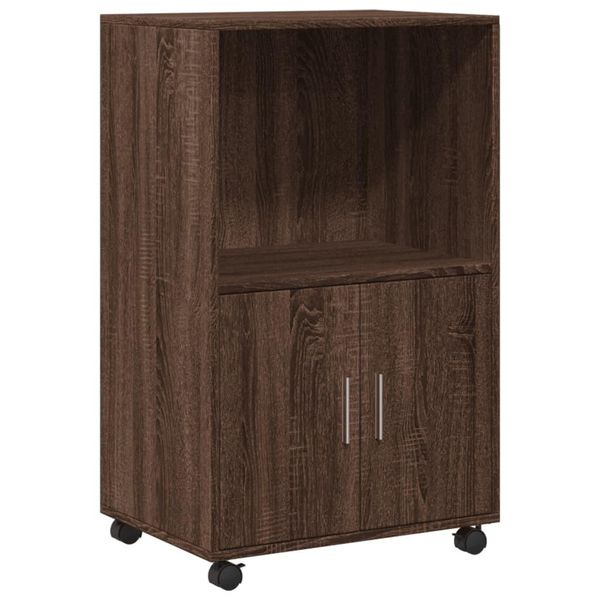 Syfax™ Mobiletto Con Ruote Rovere Marrone 55X40X91 Cm In Truciolato-image