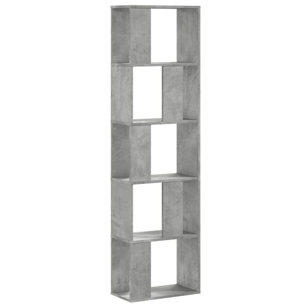 Syfax™ Libreria 5 Ripiani Grigio Cemento 45X23,5X162,5Cm Multistrato-image