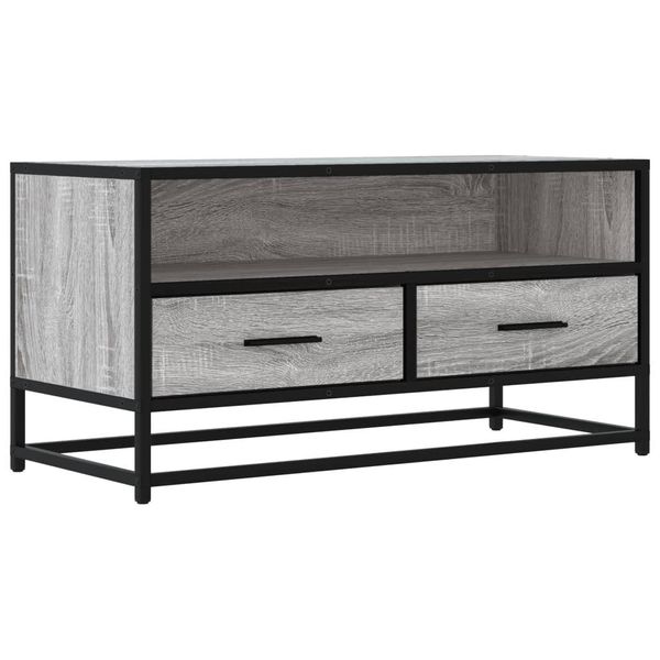 Syfax™ Mobile Tv Grigio Sonoma 80X34,5X40 Cm Legno Multistrato Metallo-image