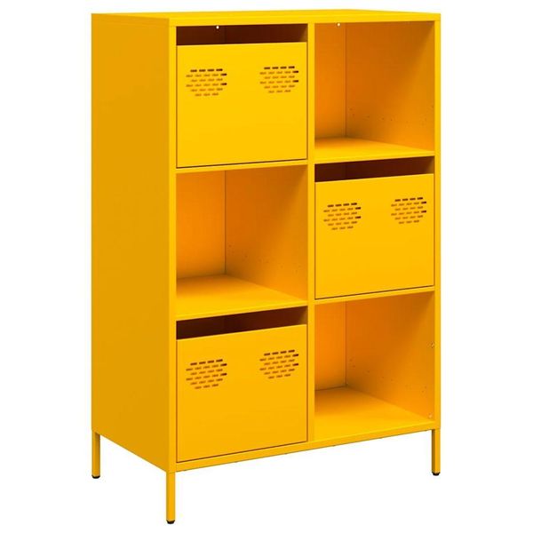 Syfax™ Credenza Giallo Senape 68X39X103,5 Cm In Acciaio-image