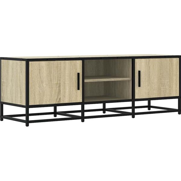 Syfax™ Mobile Tv Rovere Sonoma 120X35X41Cm Legno Multistrato E Metallo-image