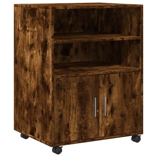 Syfax™ Armadietto Con Ruote Rovere Fumo 60X48X81 Cm In Truciolato-image