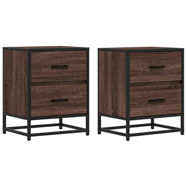 Syfax™ Comodini Rovere Marrone 2 Pz 40X31X50 Cm In Truciolato-image