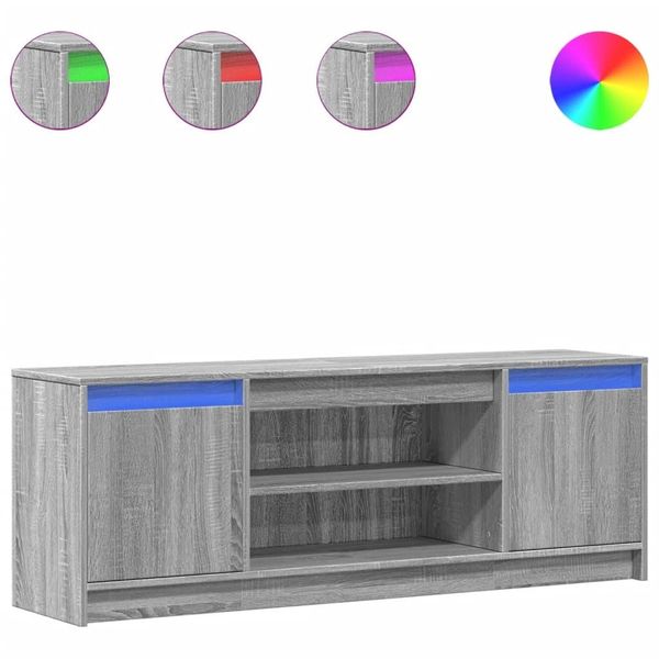 Syfax™ Mobile Porta Tv Con Led Grigio Sonoma 139,5X34X50 Cm Truciolato-image