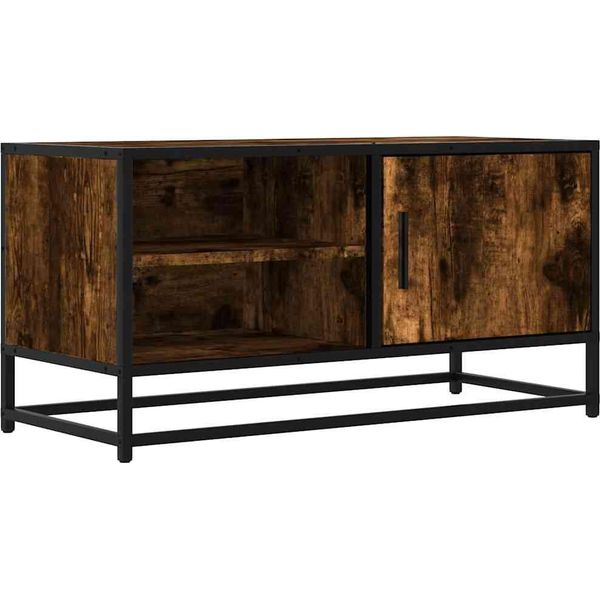 Syfax™ Mobile Tv Rovere Fumo 80X34,5X40 Cm Legno Multistrato E Metallo-image