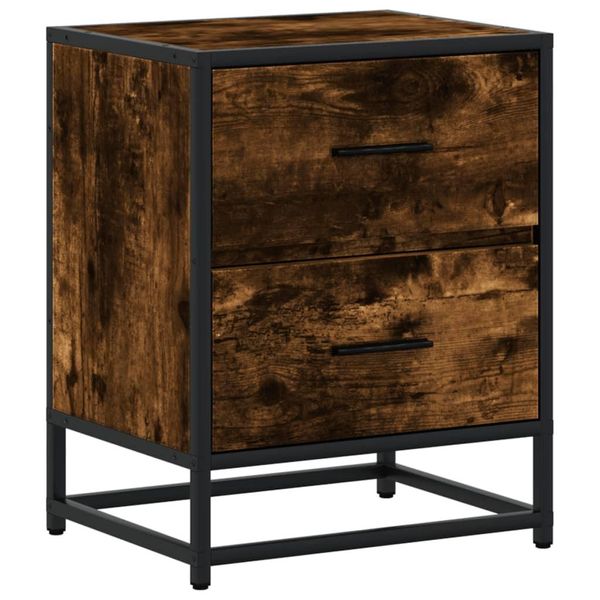 Syfax™ Comodino Rovere Fumo 40X31X50 Cm In Truciolato-image
