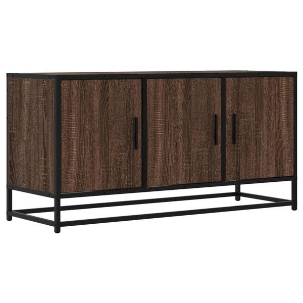 Syfax™ Mobile Tv Rovere Marrone 100X35X50 Cm Legno Multistrato Metallo-image