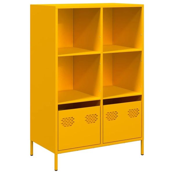 Syfax™ Credenza Giallo Senape 68X39X103,5 Cm In Acciaio-image