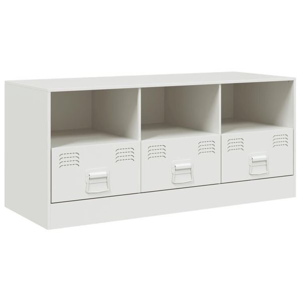 Syfax™ Mobile Porta Tv Bianco 99X39X44 Cm In Acciaio-image
