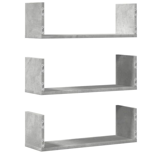 Syfax™ Mensole A Muro 2Pz Grigio Cemento 58X18X18 Cm In Truciolato-image